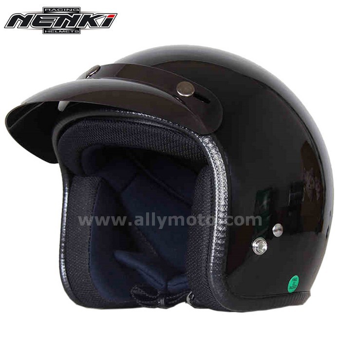 129 Nenki Open Face Helmets Vintage Style Motorbike Cruiser Touring Chopper Street Scooter Helmet Dot Whit Goggles Mask@4
